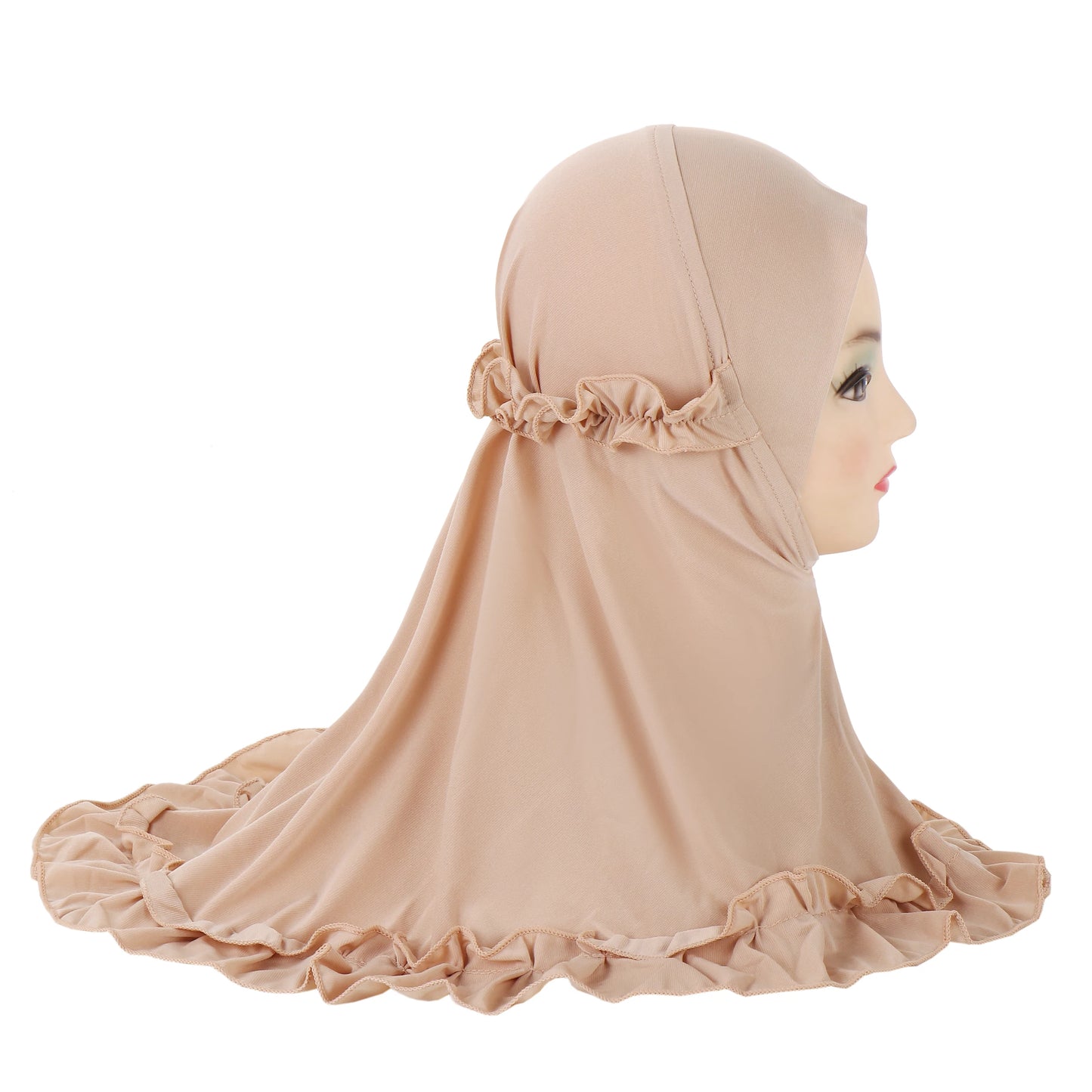 H361 Beautiful Fit 3-6 Years Old Girls Cute Hijab Head Scarf With Crinkles Baby Muslim Shawl Turban Caps