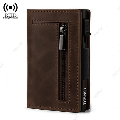 Rfid Credit Card Holder Men Wallets Mini Handbags Luxury Brand Bag Cardholder Case Leather Magnetic Coin Purse Hand Bag for Men