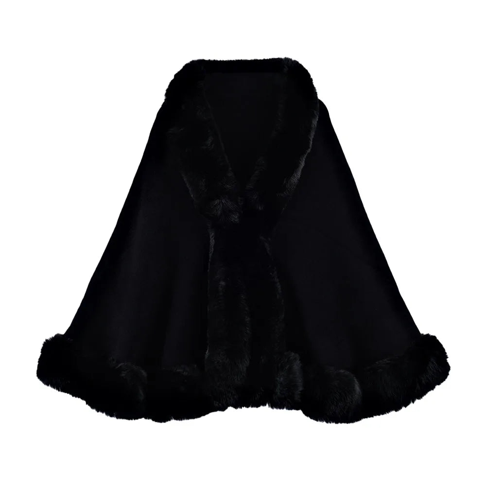 Women Winter Warm Shawl Thicken Coat Cardigan Cape Cloak Outer