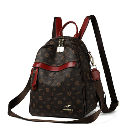 New Classical Fashion High Quality Soft Leather Travel Backpack Women Large Capacity Luxury Shoulder Bags School Bag Backpacks