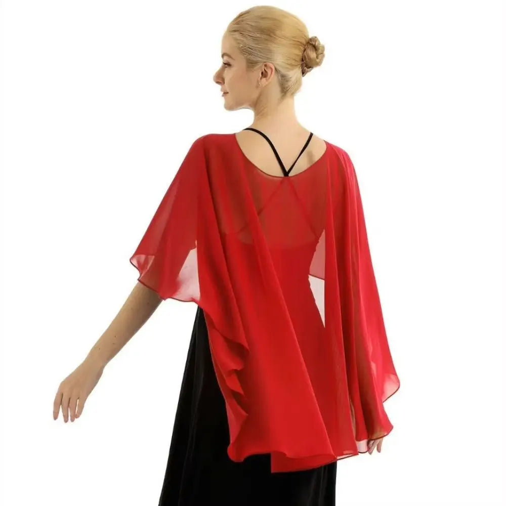 New Fashion Soft Wedding Capes Long Solid Color Chiffon Shrug Sunscreen Wraps Womens Ladies