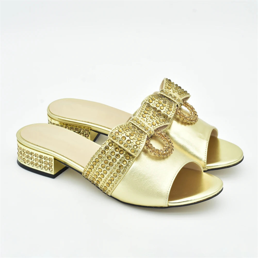 Fashion Women Shoes and Bag Set In Italy Matching Shoes and Bag Set Decorated with Rhinestone Nigerian Shoes and Matching Bags