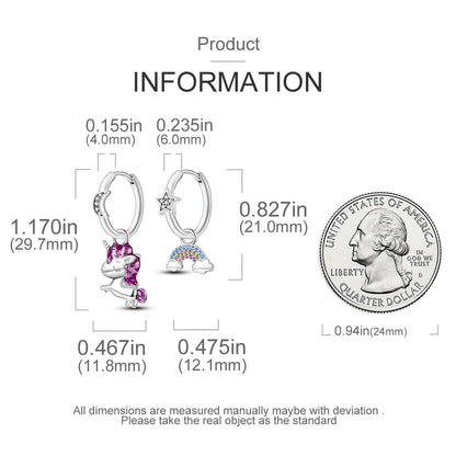 925 Sterling Silver Original Hoop Earring For Woman Luxury  Pendientes Wedding Jewelry Gift