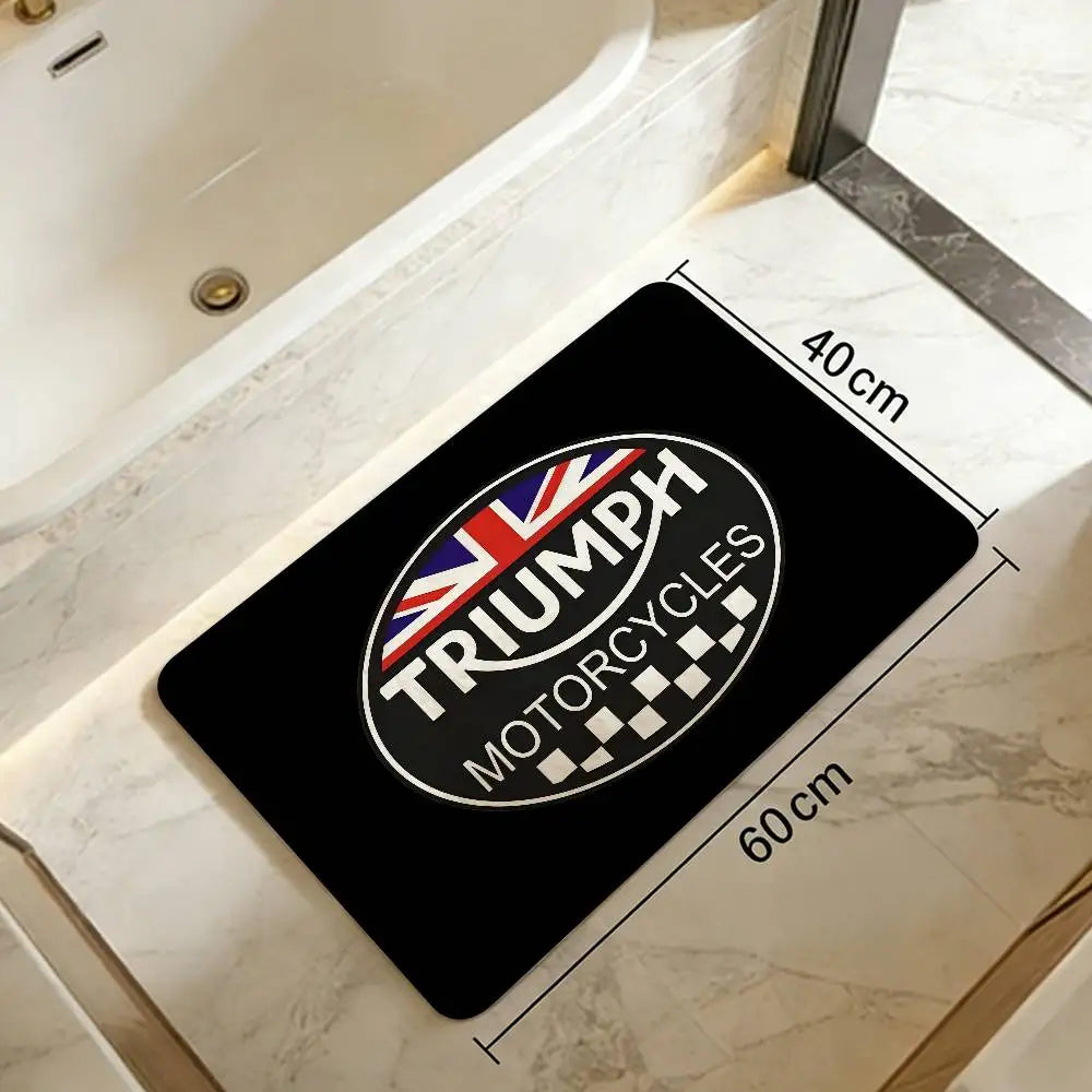 T-Triumph Motorcycle Logo Room Mats Retro Multiple Choice Living Room Kitchen Rug Non-Slip Welcome Rug