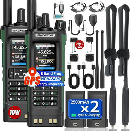 BAOFENG UV 32 Walkie Talkie Long Range GPS 10W Multi Band Wireless Bluetooth Programming Copy Frequency UV32 Ham Radio Camping
