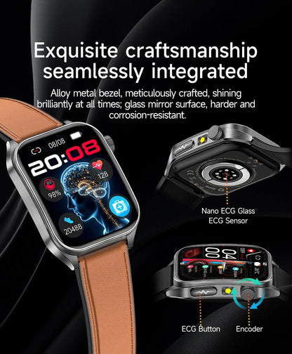 2026 New Health Smart Watch Laser Therapy Reduce Three Highs Blood Oxygen Pressure Uric Acid Blood Lipid ECG Smartwatch For Man
