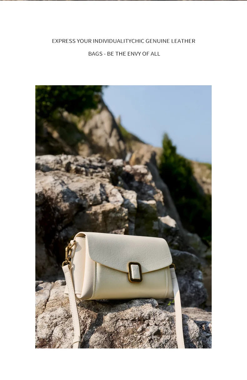 Women's Genuine Grade Cow  Leather Shoulder Crossbody Purse Bag Luxury Designer Ladies Underarm Bag Female Small Square Bag New