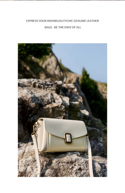 Women's Genuine Grade Cow  Leather Shoulder Crossbody Purse Bag Luxury Designer Ladies Underarm Bag Female Small Square Bag New