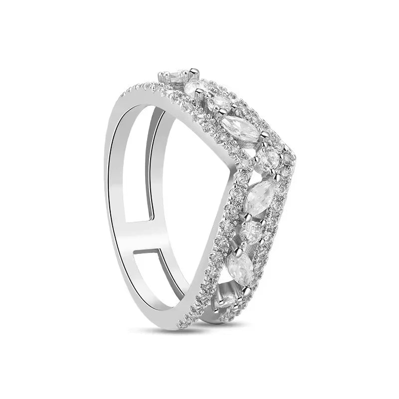 New 925 Sterling Silver Rings Stackable Infinite Silver shining Zircon Ring For Women Wedding Anniversary Birthday Jewelry Gift