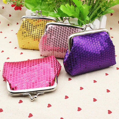 Sequins Decor Coin Purse, Women's Stylish Kiss Lock Storage Bag For Lipstick & Key, For Carnaval Party Use & For Music Festival
