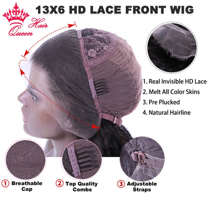 Queen Hair Body Wave True HD Lace 13x6 Lace Front Wig Brazilian Virgin Human Raw Hair For Woman Invisible Best Lace Frontal Wigs