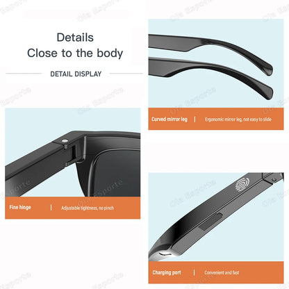 2026 Smart Glasses New AI Translation UV400 Polarized Lenses Wireless Bluetooth Call HD Voice navigation Driving SmartSunglasses