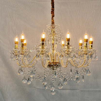 Luxury Home Crystal Chandeliers Villa Lighting for Living Room Decorate LED Ceiling Pendant Lights Indoor Hanging Lights Fixture