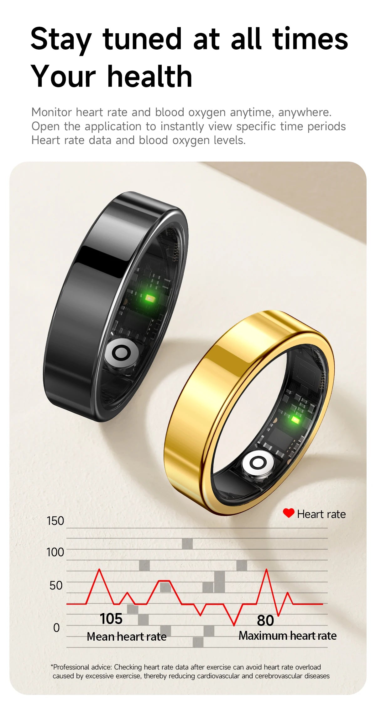 R10 Smart Ring with Charging Case for Men Women, Health and Sleep Monitor, 5ATM Waterproof, Multi-sport Mode, Smartring 2026 New