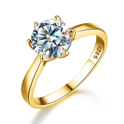 0.5-2CT Classic Real Moissanite Diamond Wedding Rings For Women Gift Real 925 Sterling Silver Top Quality Fine Jewelry