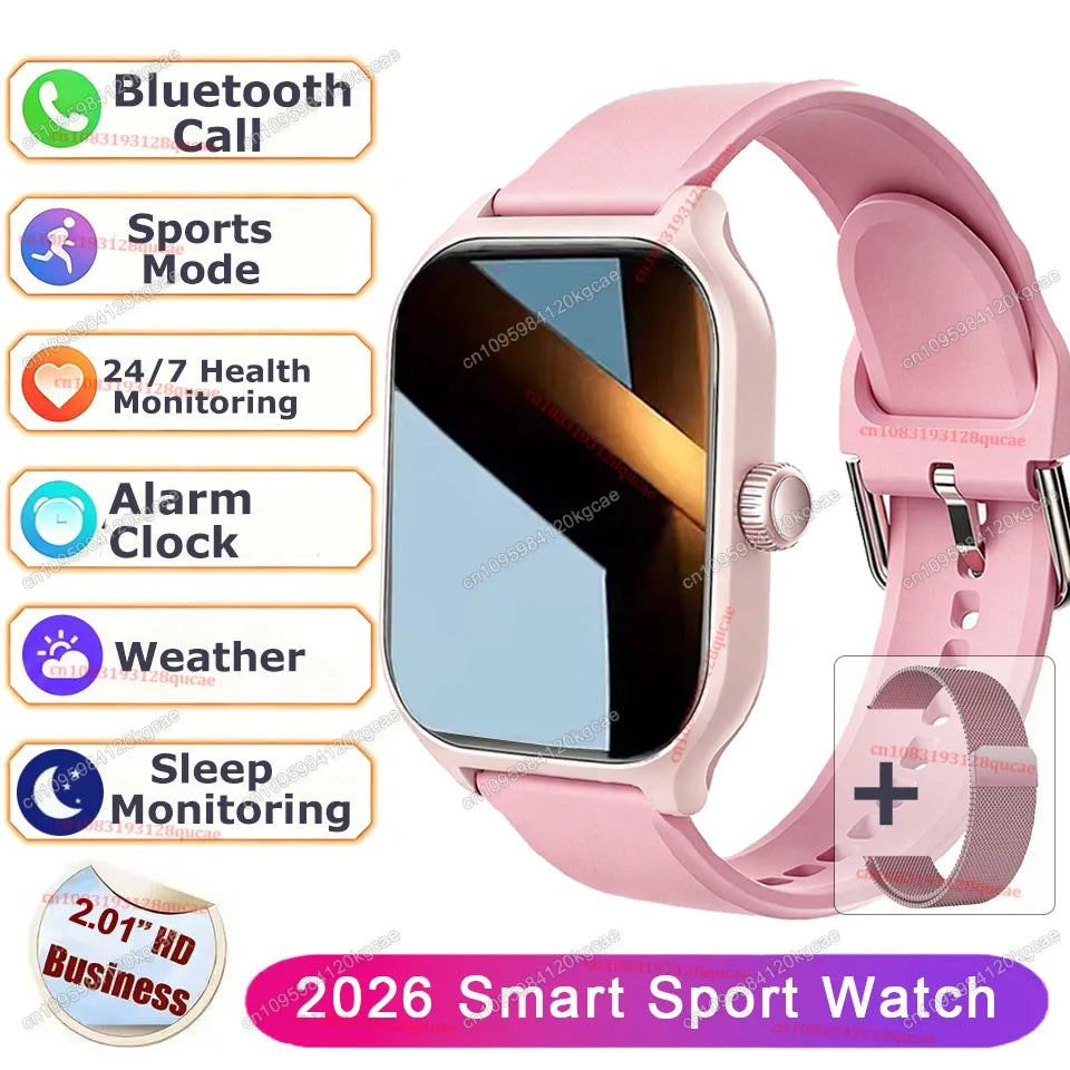 Men Women Smart Watch 2.01'' Waterproof Fitness Sports Watch Answer Call Sleep Sport Pedometer Information Alerts Smartwatch New
