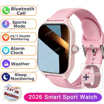Men Women Smart Watch 2.01'' Waterproof Fitness Sports Watch Answer Call Sleep Sport Pedometer Information Alerts Smartwatch New