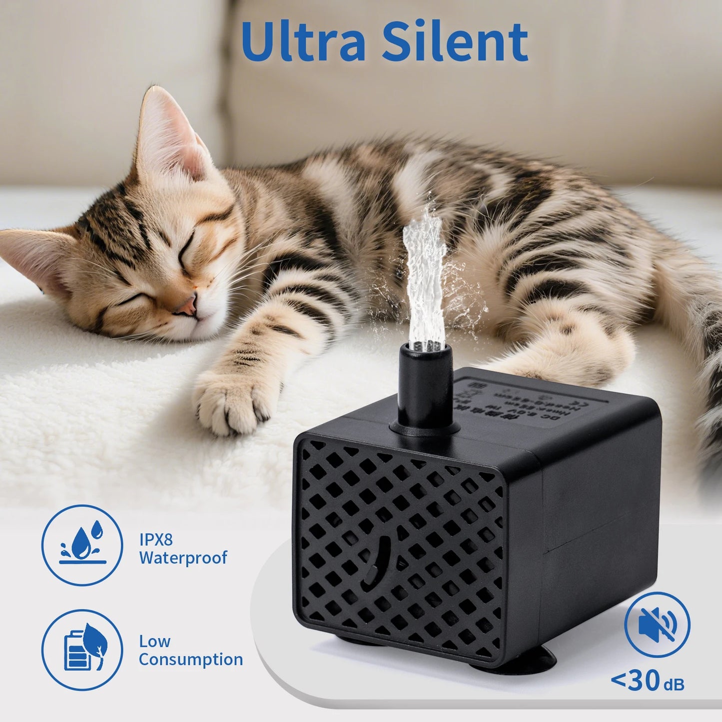 Water Pump Pet Cat Water Dispenser Anti Dry Burning Motor Replacement for Dog Cat Water Dispenser Drinking Bowl Pet Products