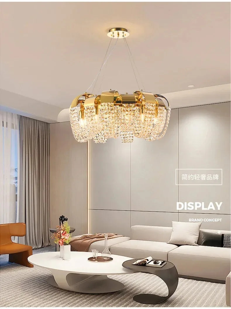 2025 New Home DecorationPendant Lights Luxury Crystal Living Room Chandelier Bedroom Pendant Lamp Ceiling Light  Indoor Lighting