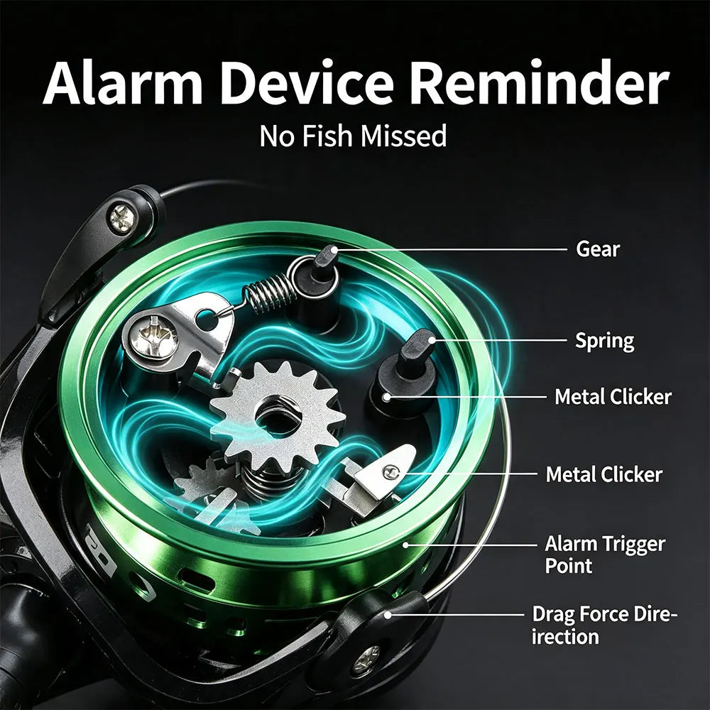 FTK FK3000 Spinning Reel Bite Alarm 10KG Drag 12BB 5.2:1 Rear Drag Fishing Wheel