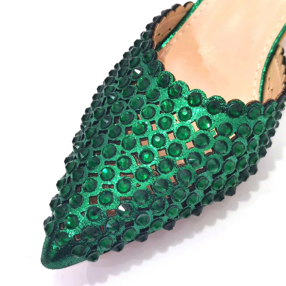 Fashion Summer 2023 Beads Decorated Muffin Bottom Sandals Wear Comfortable And Versatile Elegant Ladies Shoes And Bag Set