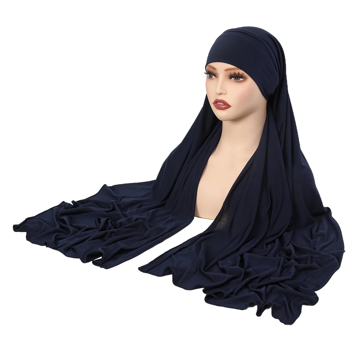 Crystal Hemp Women's Hijab Solid Color Muslim Ladies Turban Soft Elastic Headscarf Middle Eastern Head Wrap Head Scarf