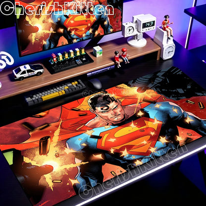 PC Office Speed Gamer Keyboard Mousepad Anime S-Superman Mouse Pad Laptop Gaming Accessories XXL Desk Mat 90x40 Non-slip Carpet