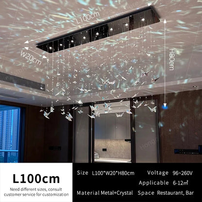Crystal Chandelier Pendants Butterfly Chandelier Over the Table  Hanging Lights for Kitchen Island Living Room Pendent Lamp