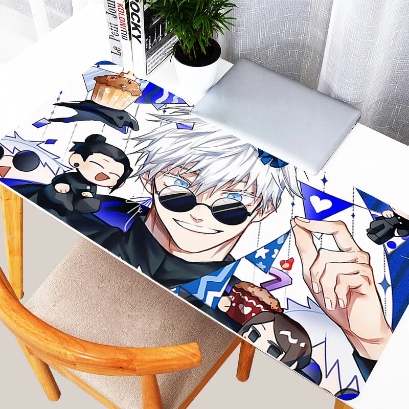 Mouse Pad Laptop Purple Japan Anime Gojo Mousepad XXL Non Slip Keyboard Rug PC J-jujutsu K-kaisen Extended Desk Mat For Boy Gift