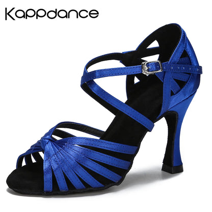 High Quality Silk Satin Women's Dance Shoes Latex Soft Soled Tango Latin Salsa Dance Shoes Professional Ballroom Party Shoes