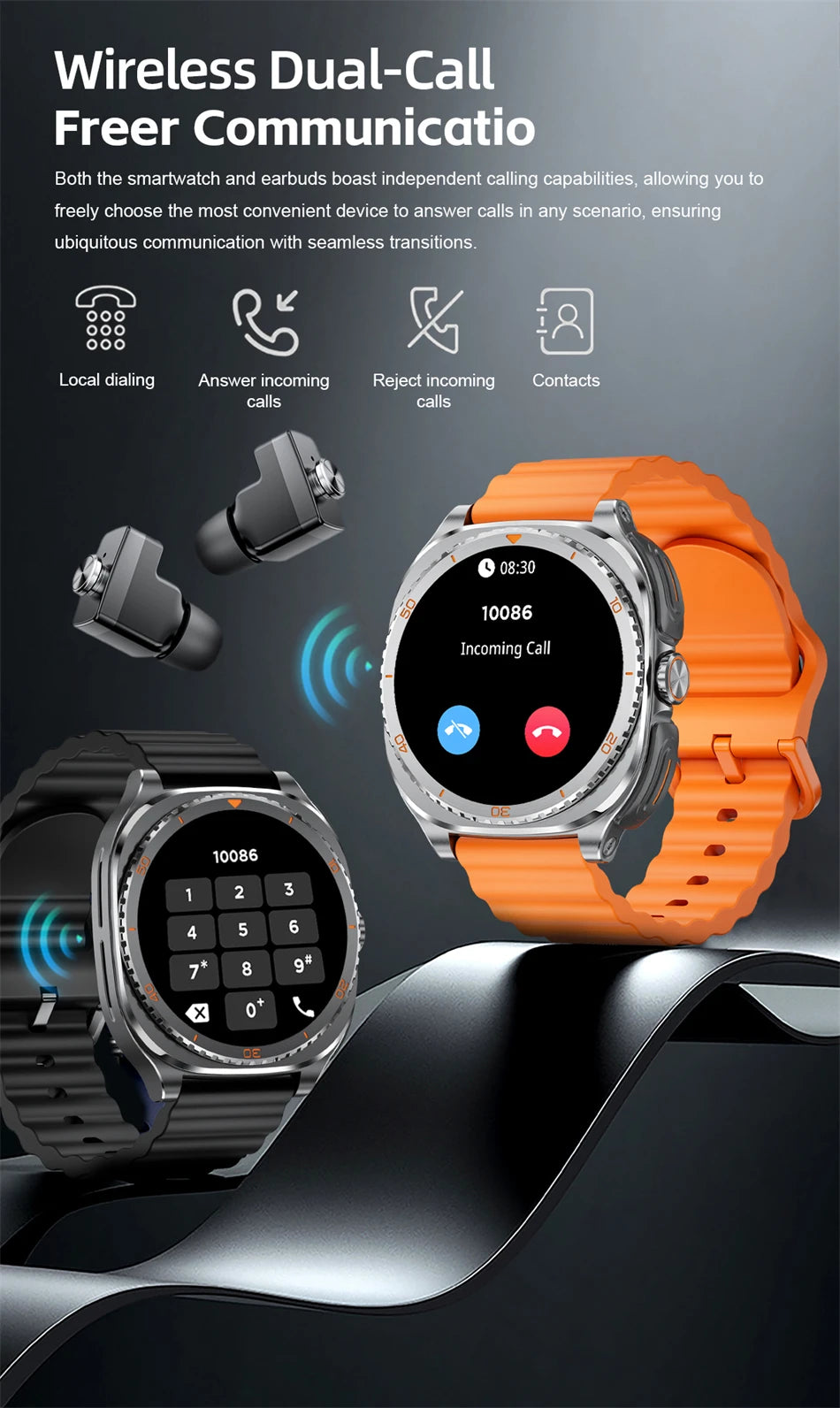 New 2026 TWS 2-in-1 Wireless Headset Smart Watch 7 Ultra AMOLED HD Screen Smartwatch with Earbuds Bluetooth Call Sports Watches