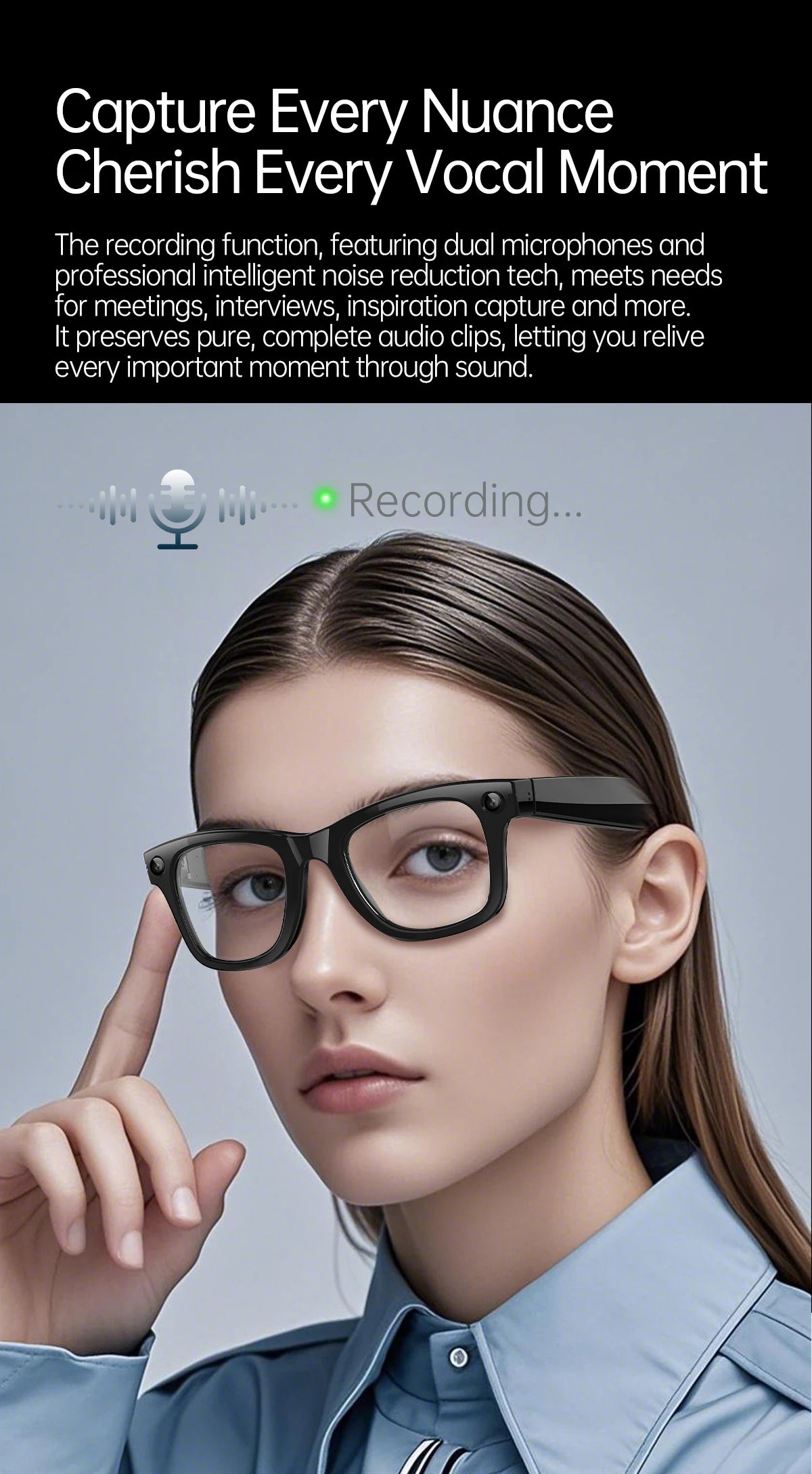 AI Smart Glasses with 8MP Camera Video Recording 100+ Languages Translation Sunglasses Bluetooth Call Music Play Men Women 2026