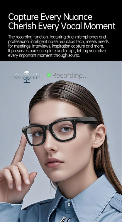 AI Smart Glasses with 8MP Camera Video Recording 100+ Languages Translation Sunglasses Bluetooth Call Music Play Men Women 2026