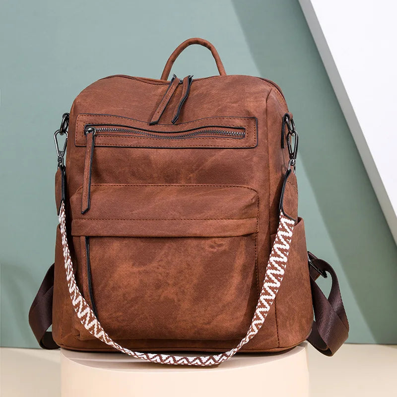 Trendy Women's Backpack Soft Leather Versatile Shoulder Crossbody Bag Large Capacity Travel Backpack Designer Luxury Storage Bag