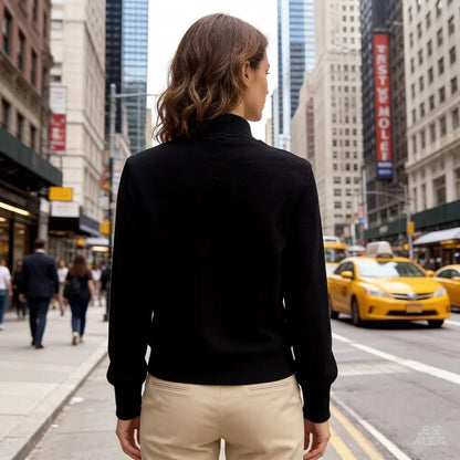 European Women's Jacket, Spring and Autumn Down Coat, Black Splice Sweater Sleeves ,light-minded Coat Jacket, Female