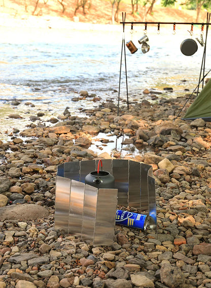 8/10/12/14/16Plates Stove Windscreen Aluminum Alloy Stove Wind shield with Drawstring Bag For Camping Burner Windproof Screen