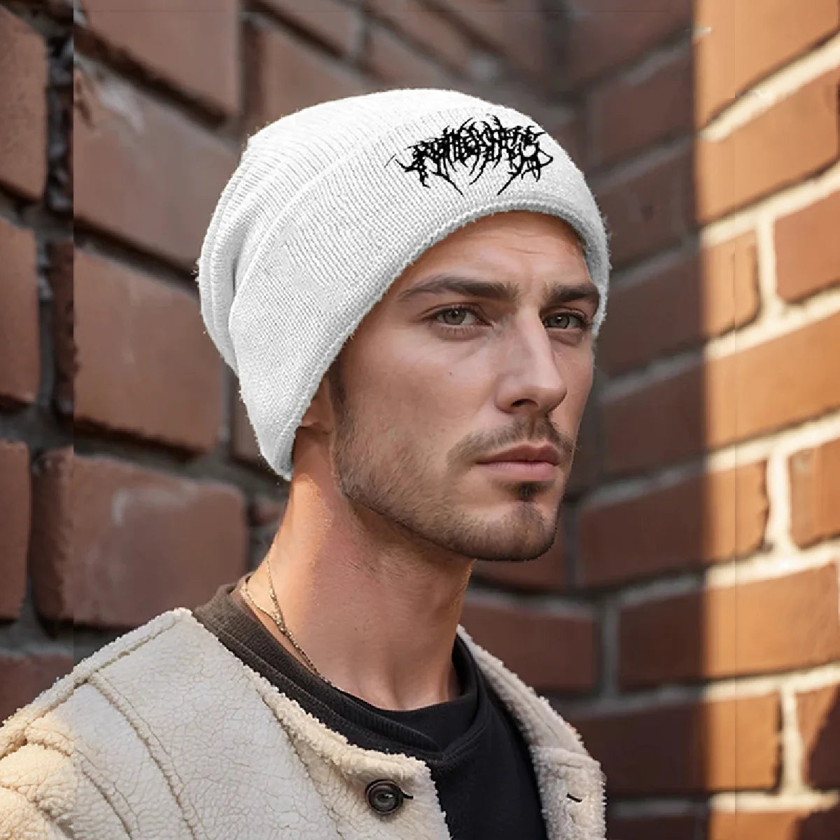 Warm Women Men Winter Beanies Hats Gothic Street Punk Knitted Bonnet Caps 100% Cotton Fashion Keep Warm Skullies Beanies Hats