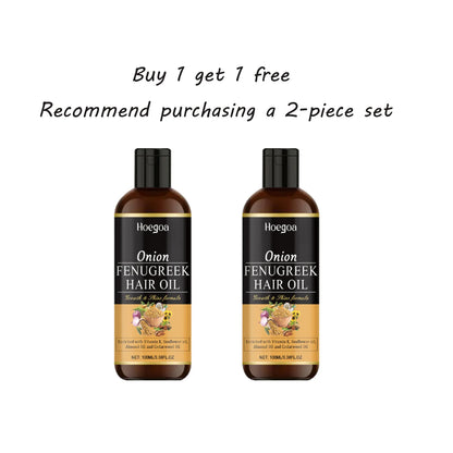 HOEGOA 100ml Onion Fenugreek Hair Oil Promote Hair Growth Prevent Hair Loss Nourish Scalp Mild Ingredients Fenugreek Hair Oil
