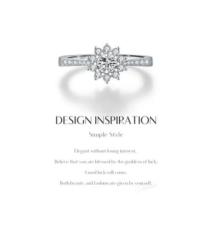 MODIAN D Color Moissanite Luxury Halo Rings 925 Sterling Silver Sparkling Wedding Engagement Rings For Women Fine Jewelry
