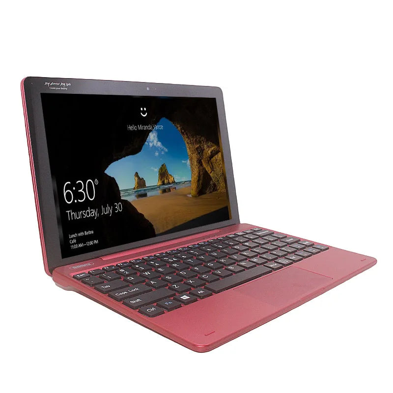 Portable 10.1'' 2-in-1 Laptop 2GB DDR RAM 32GB ROM 64bit Windows 10 Z8350 Quad Core Tablet with Detachable Keyboard 1280x800IPS