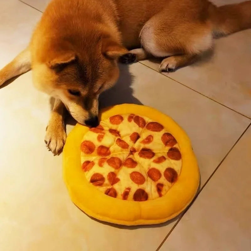 New Plush Dog Toy Doughnut Pizza Shape Pet Squeaky Toys for Small Large Dogs Cleaning Teeth Puppy Chew Sound Toy Pet Supplies