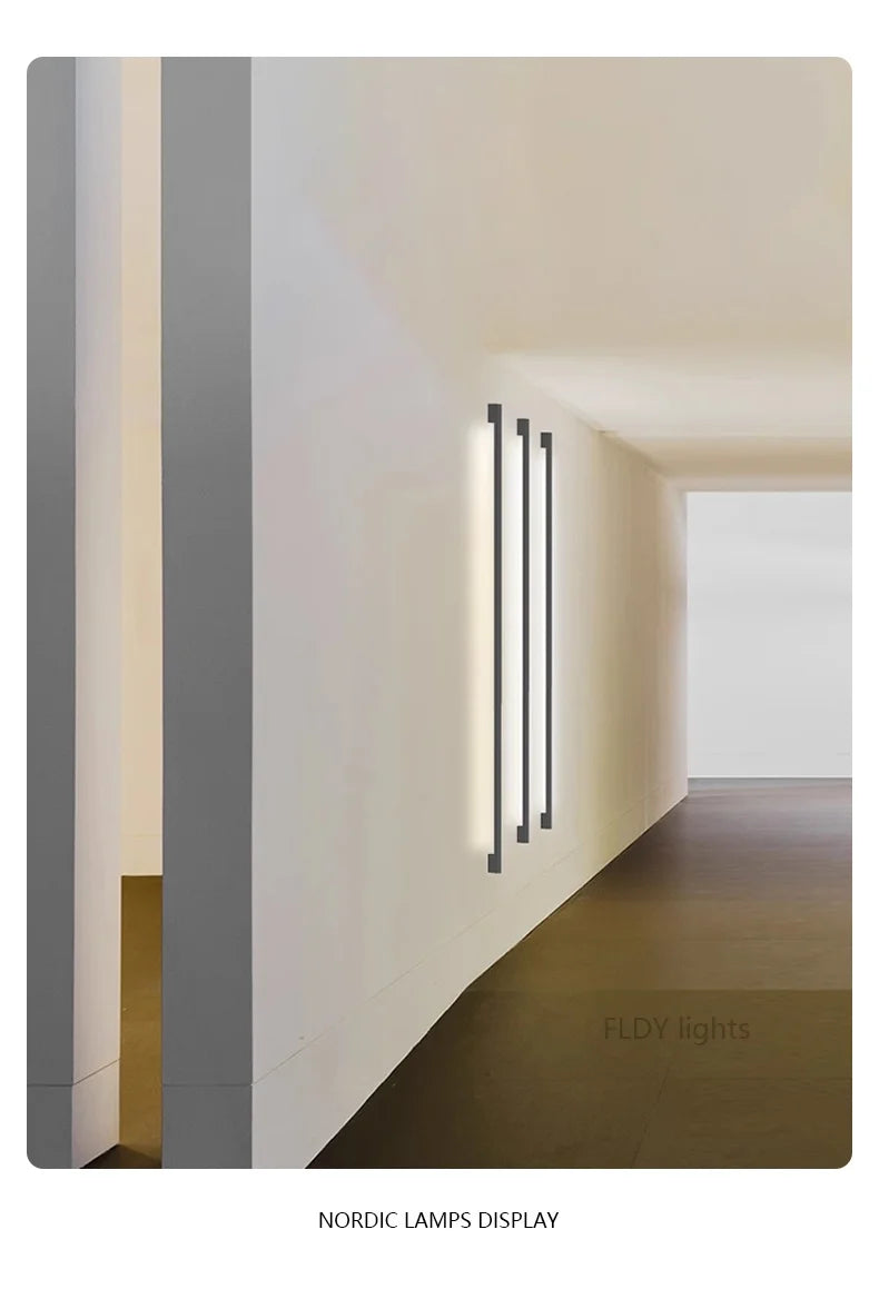 Modern Minimalist Long Wall Lamp LED Wall Mounted Light Indoor Living Room Bedroom Background Lamp Home Decora Fixtures 110/220V