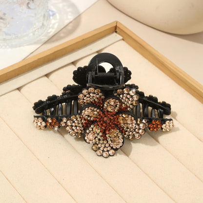 AWAYTR New Flower Hair Claws Clips Hairpins For Girls Women Fashion Rhinestone Hairgrip Barrettes Hair Crab Hair Accessories