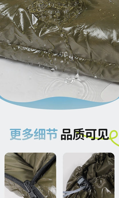 Ultra Lightweight Unisex Down Camping Sleeping Bag with Waterproof and Portable Compression Storage, Suitable for Travel and Hik