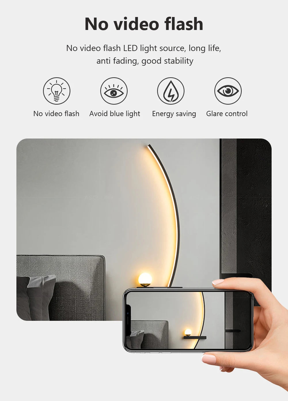 LED Wall Lamp 55/105CM Smart Remote Control Left Right Lighting Wall Sconces Bedroom Bedside Living Room Home Led Lights Lustre