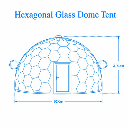 Customized Luxury Glass Dome House Tent Transparent Geodesic Aluminum Frames Four Season Outdoor Hotel Resort Camping