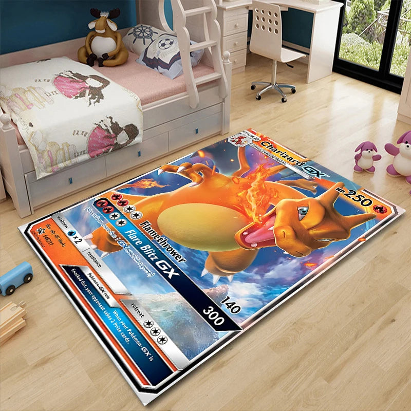 Japanese Anime Pokemon Card Pikachu Area Carpet for Living Room Home Decor Sofa Table Kids Rug Anti Slip Chair Lounge Floor Mat