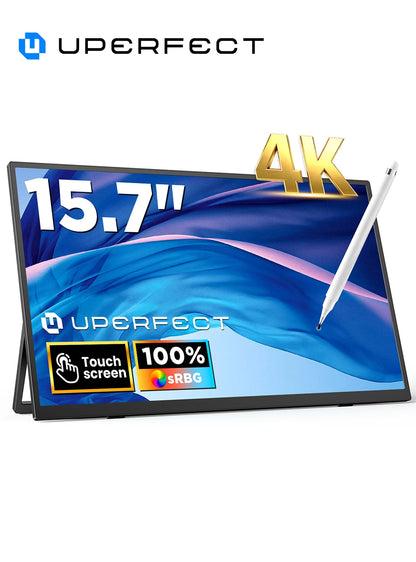UPERFECT 4K Portable Touch Monitor 15.7" 3840 * 2160 UHD w/USB-C HDMI Laptop Display 1200:1 100% RGB IPS 10-Point Touch Screen