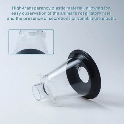 Animal Anesthesia Mask Medical Grade PVC Transparent Dome With Silicone Protective Film Fixing Ring For Pet Veterinary Equipment