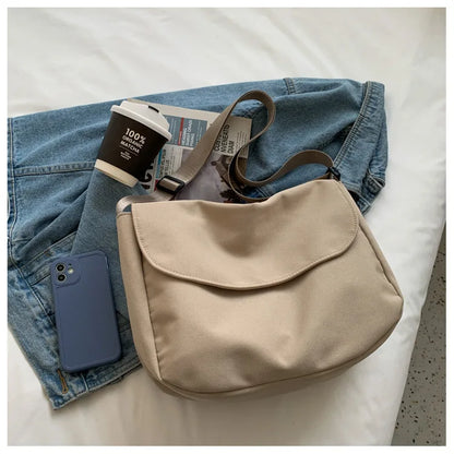 Solid Color Women Crossbody Bag Simple Ladies Shoulder Bag Waterproof Nylon Women'S Handbags Fashion Messenger Bag Women сумка